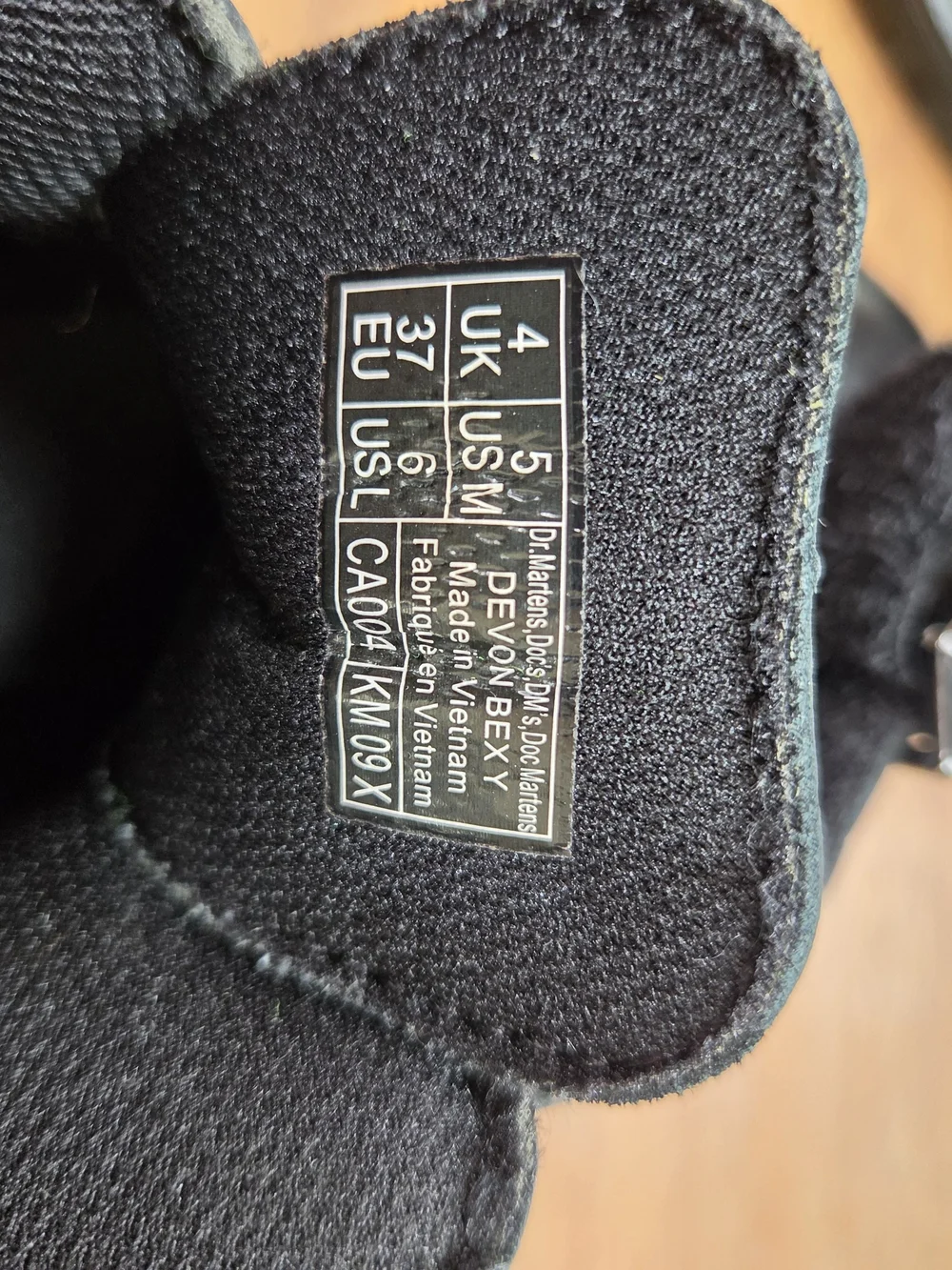 Dr. Martens Kids Black Leather Star Buckle Ankle Boots